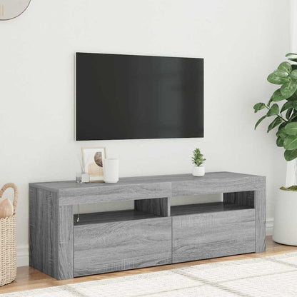 vidaXL TV-Schrank mit LED-Leuchten Grau Sonoma 120x35x40 cm