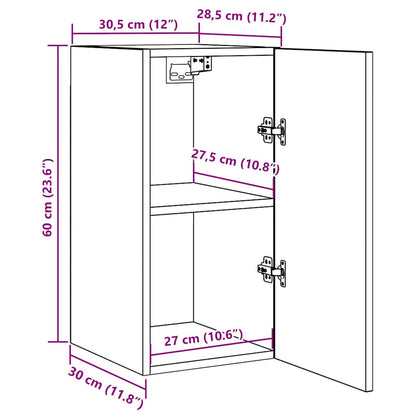 vidaXL Meuble TV chêne fumé 30,5x30x60 cm bois d'ingénierie