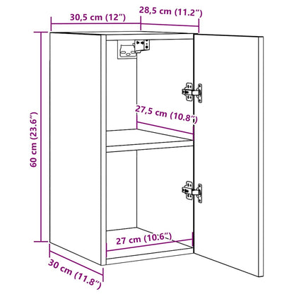 vidaXL TV-Schrank Braun Eichen-Optik 30,5x30x60 cm Holzwerkstoff