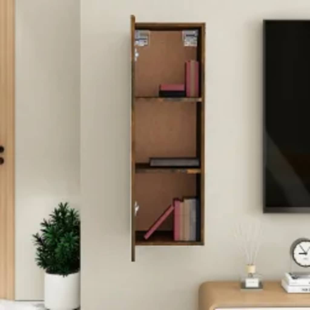 Meuble TV vidaXL chêne fumé 30,5x30x90 cm bois d'ingénierie