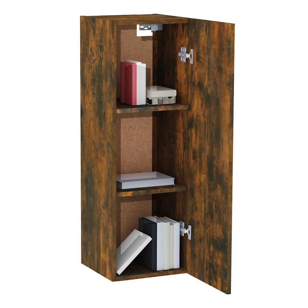 Meuble TV vidaXL chêne fumé 30,5x30x90 cm bois d'ingénierie