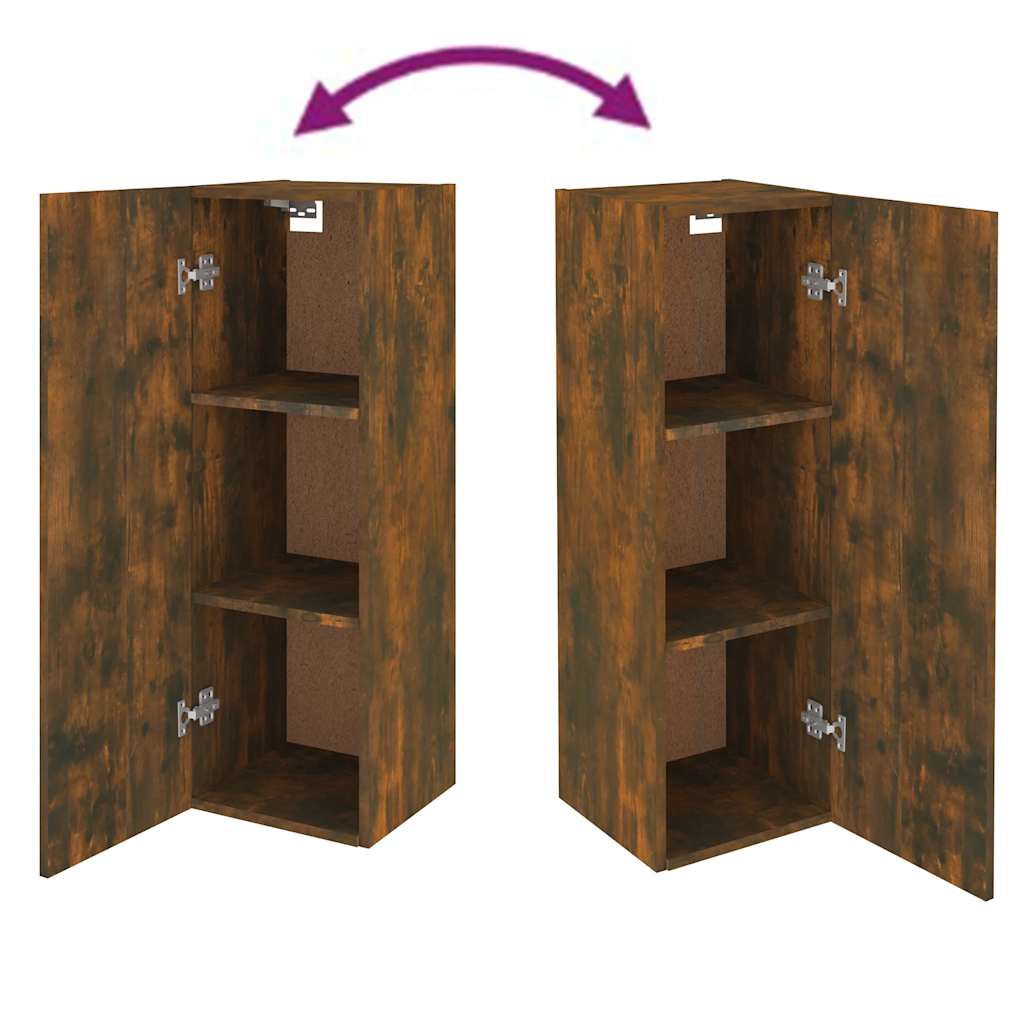 Meuble TV vidaXL chêne fumé 30,5x30x90 cm bois d'ingénierie