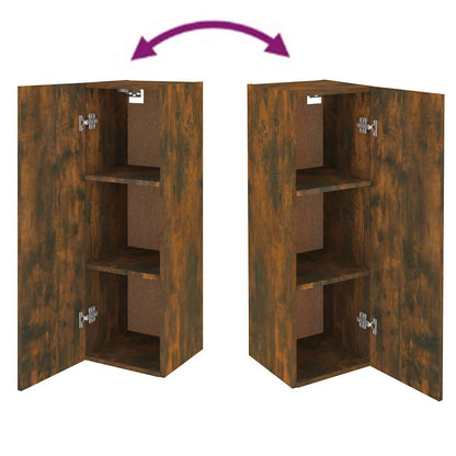 Meuble TV vidaXL chêne fumé 30,5x30x90 cm bois d'ingénierie