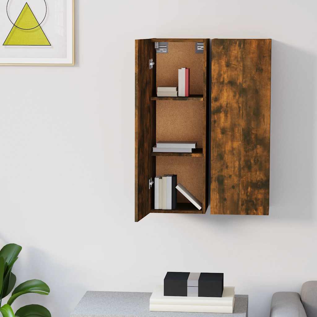 TV-Schränke 2 Stk. Räuchereiche 30,5x30x90 cm Holzwerkstoff