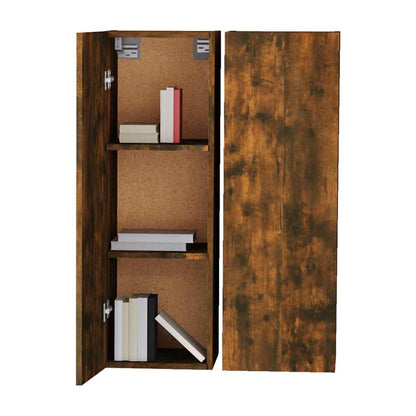 vidaXL Meubles TV 2 pcs Chêne fumé 30,5x30x90 cm Bois d'ingénierie
