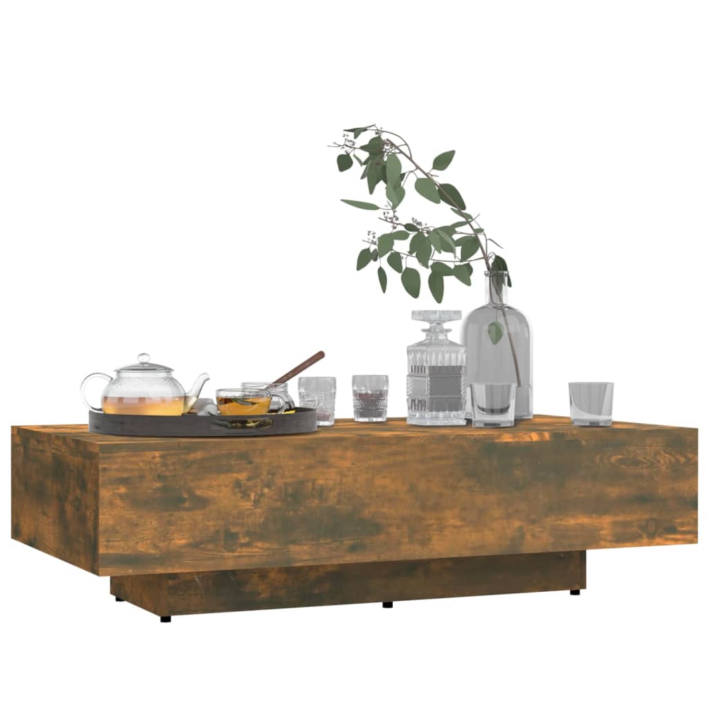 vidaXL Table basse chêne fumé 100x49,5x31 cm en bois d'ingénierie