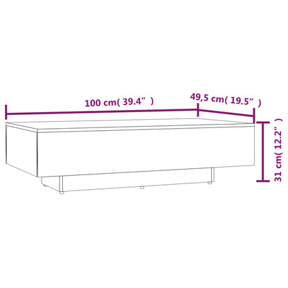 vidaXL Table basse chêne fumé 100x49,5x31 cm en bois d'ingénierie