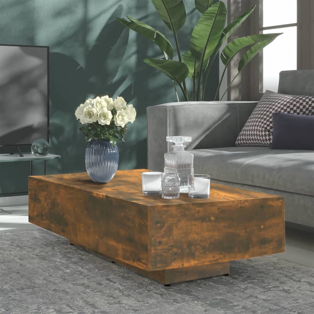 vidaXL Table basse chêne fumé 100x49,5x31 cm en bois d'ingénierie