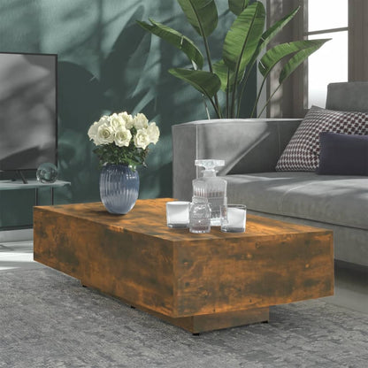 vidaXL Table basse chêne fumé 100x49,5x31 cm en bois d'ingénierie