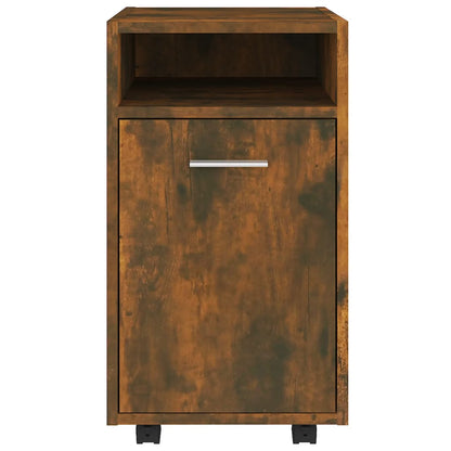 vidaXL Beistellschrank mit Rollen Räuchereiche 33x38x60 cm
