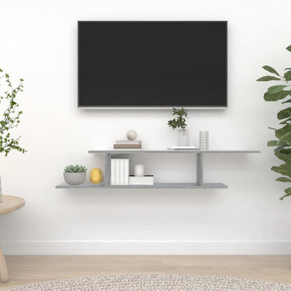 vidaXL TV-Wandregal Grau Sonoma 125x18x23 cm Holzwerkstoff