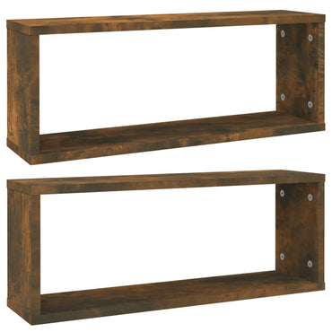 vidaXL Würfelregale 2 Stk. Räuchereiche 60x15x23 cm Holzwerkstoff