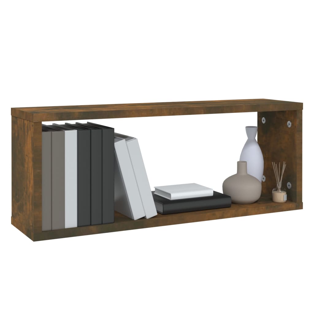 vidaXL Würfelregale 2 Stk. Räuchereiche 60x15x23 cm Holzwerkstoff