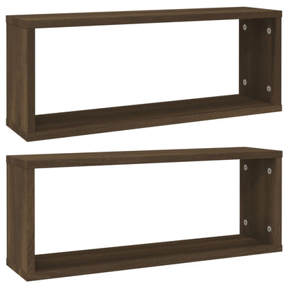 vidaXL Würfelregale 2 Stk. Braun Eichen-Optik 60x15x23cm Holzwerkstoff