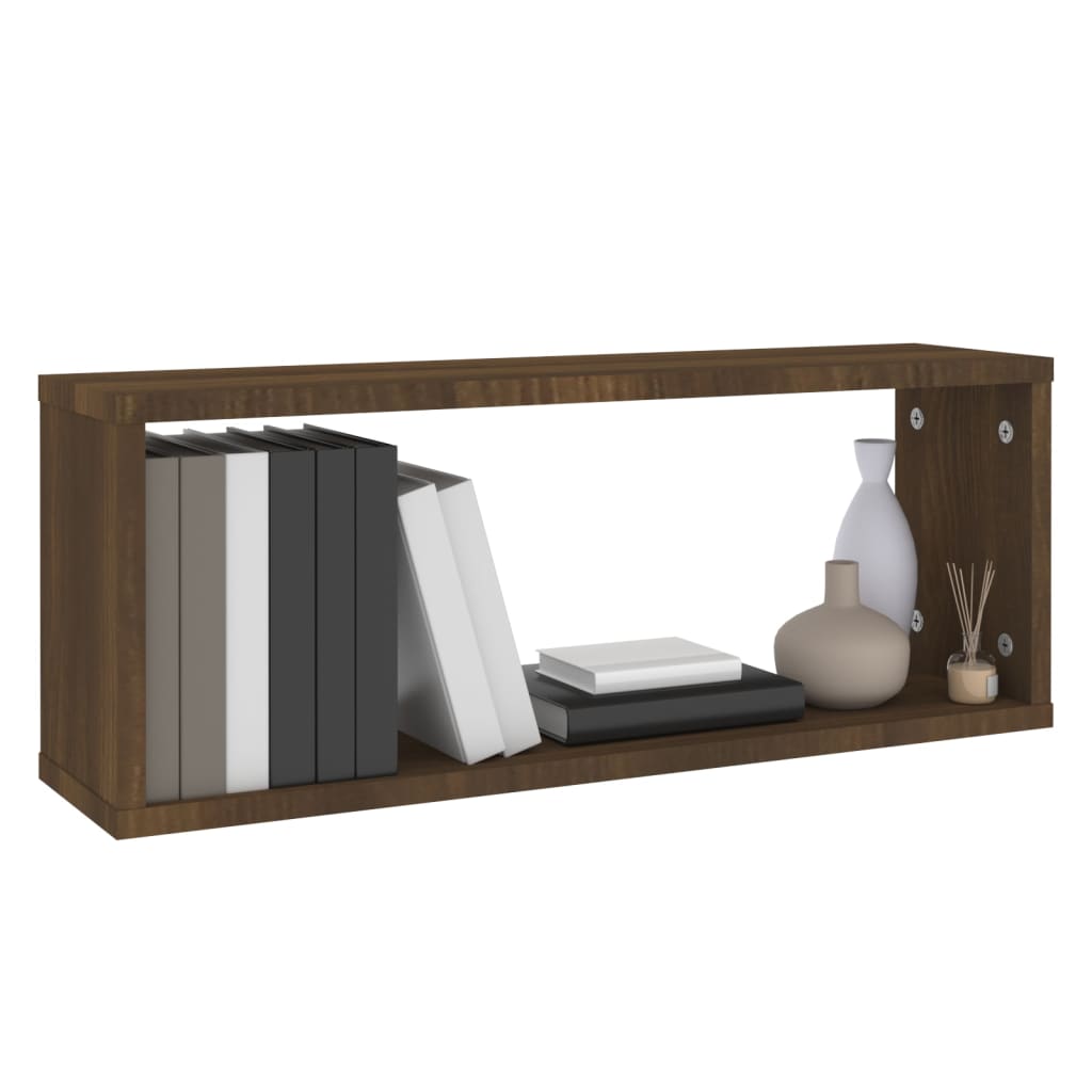 vidaXL Würfelregale 2 Stk. Braun Eichen-Optik 60x15x23cm Holzwerkstoff
