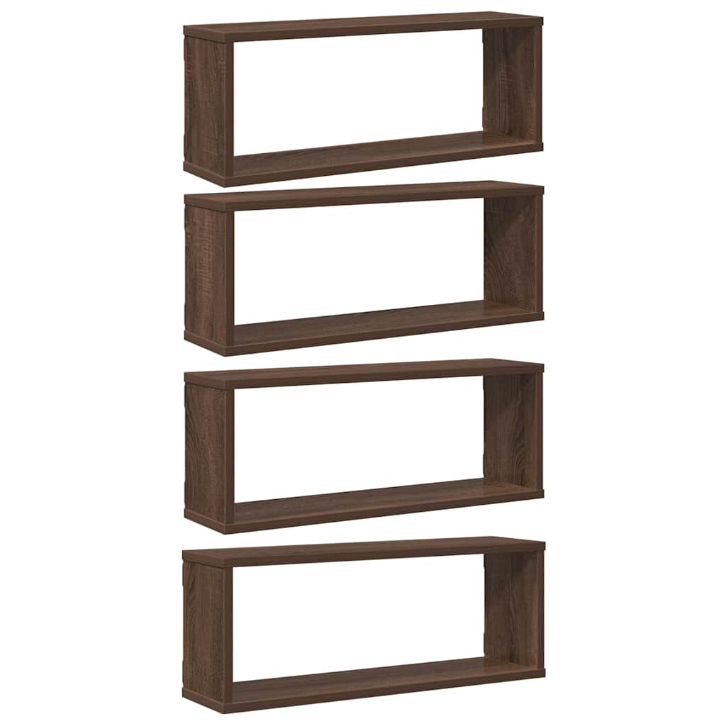 vidaXL Würfelregale 4 Stk. Braun Eichen-Optik 60x15x23cm Holzwerkstoff