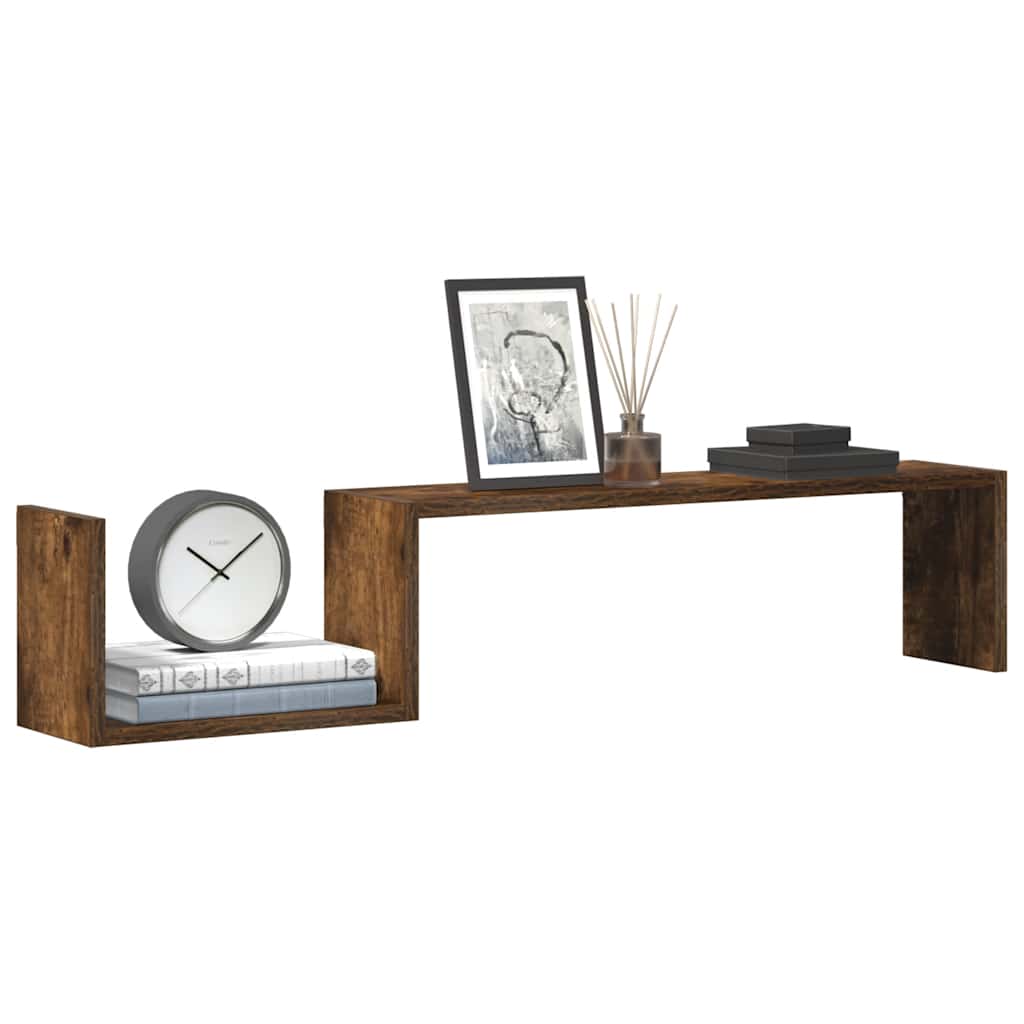 vidaXL Wandregale 2 Stk. Räuchereiche 100x15x20 cm Holzwerkstoff