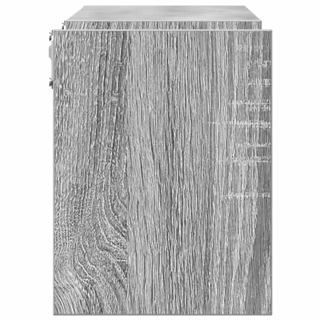 vidaXL Wandregale 2 Stk. Grau Sonoma 100x15x20 cm Holzwerkstoff