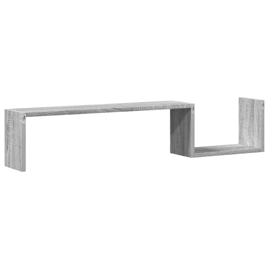 vidaXL Wandregale 2 Stk. Grau Sonoma 100x15x20 cm Holzwerkstoff