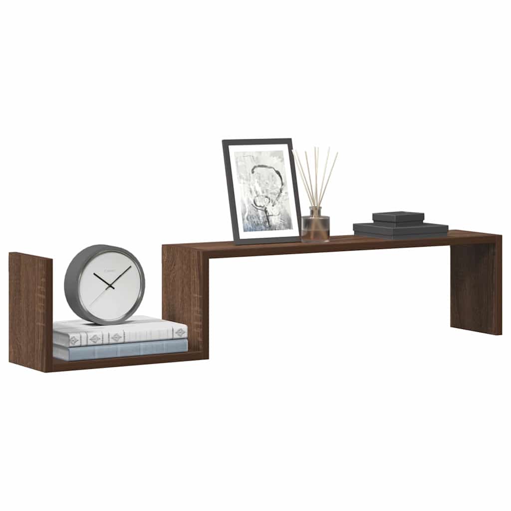 vidaXL Wandregale 2 Stk. Braun Eichen-Optik 100x15x20 cm Holzwerkstoff