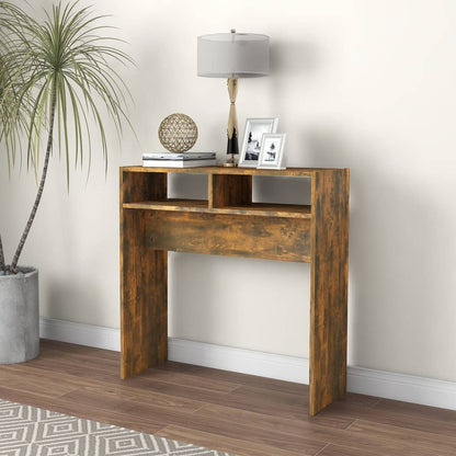 vidaXL Console chêne fumé 78x30x80 cm Bois d'ingénierie