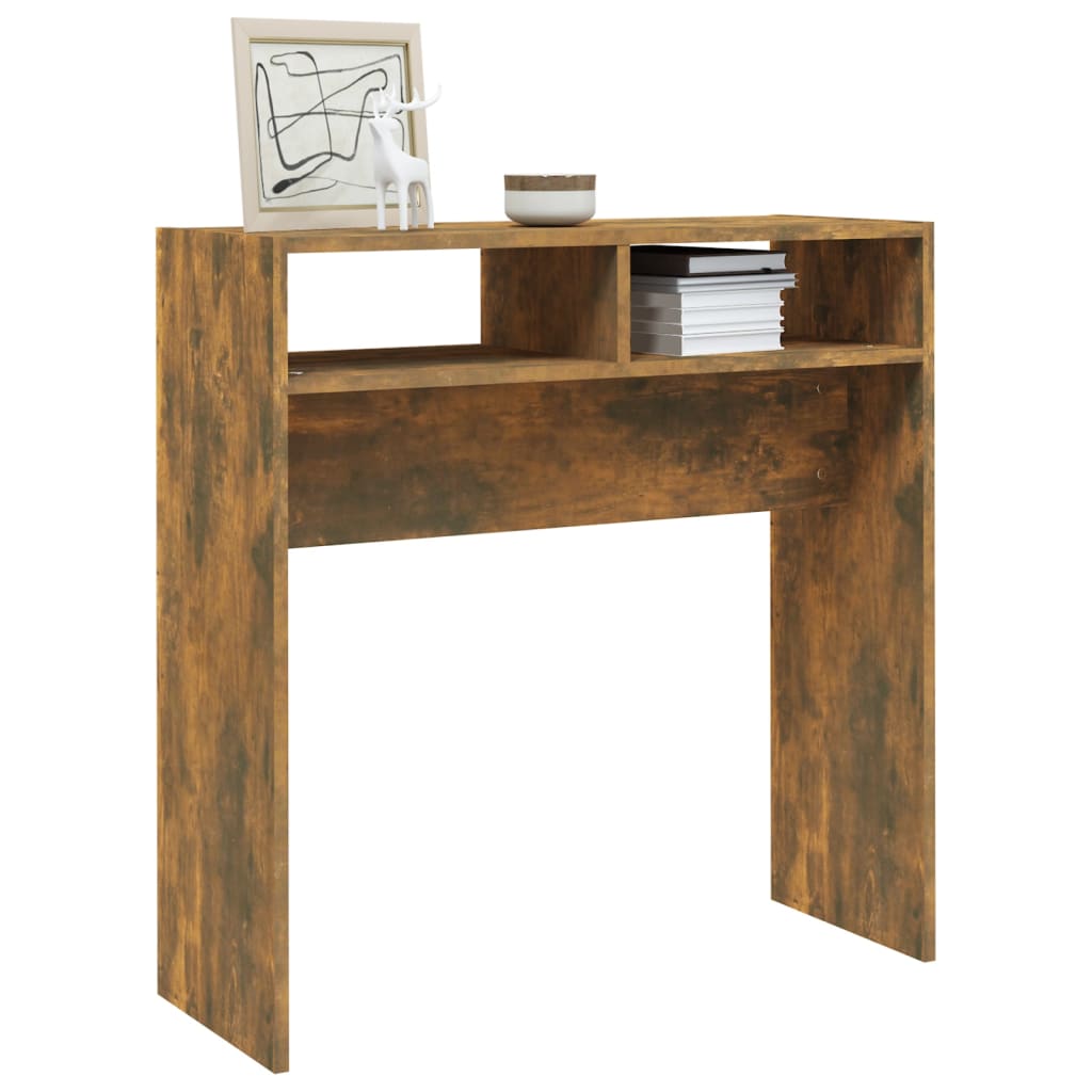vidaXL Console chêne fumé 78x30x80 cm Bois d'ingénierie