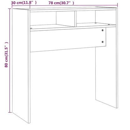 vidaXL Console chêne fumé 78x30x80 cm Bois d'ingénierie