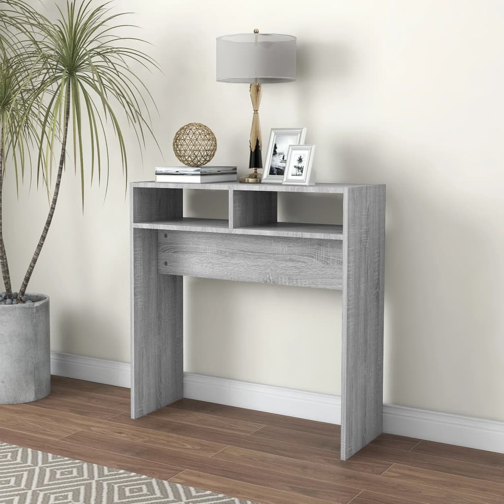 vidaXL Table console Gris sonoma 78x30x80 cm Bois d'ingénierie