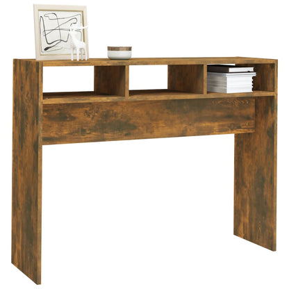vidaXL Console de table chêne fumé 105x30x80 cm bois d'ingénierie