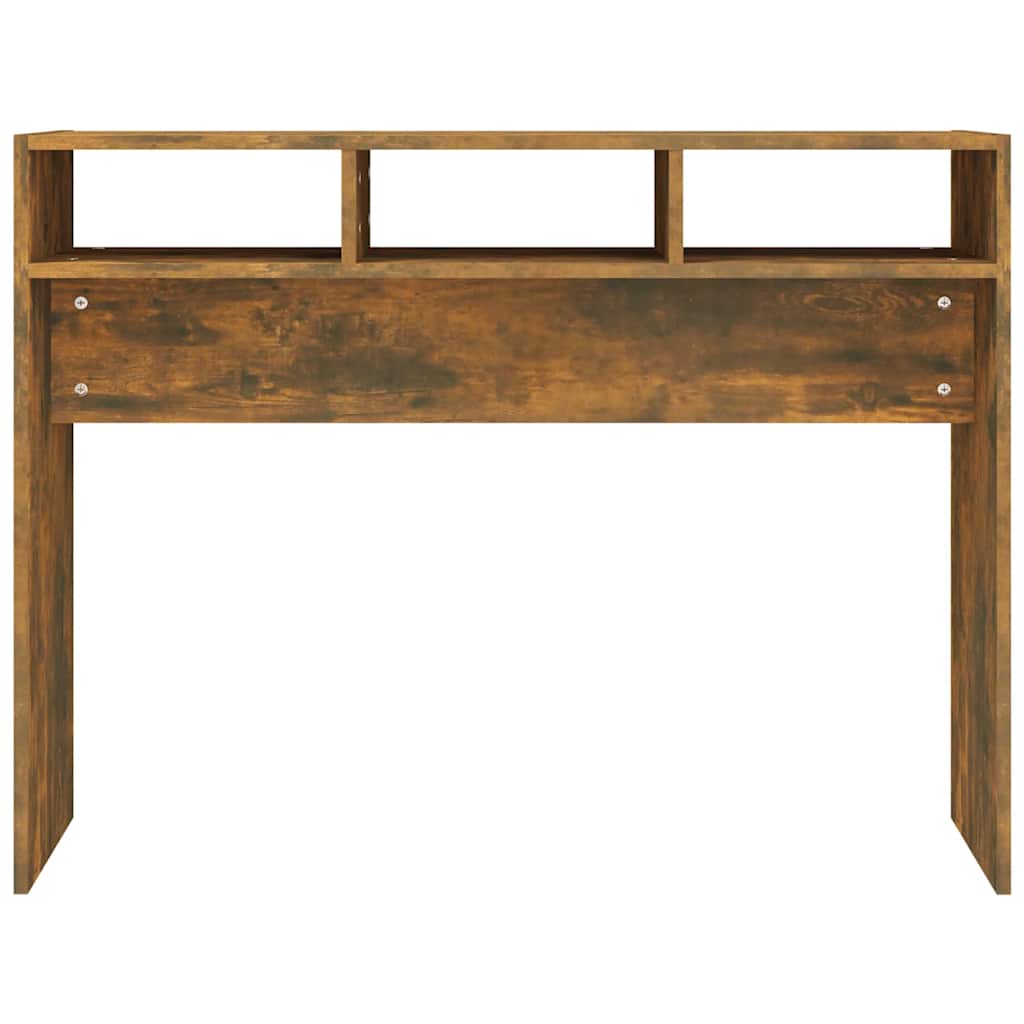 vidaXL Console de table chêne fumé 105x30x80 cm bois d'ingénierie