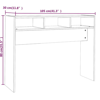 vidaXL Console de table chêne fumé 105x30x80 cm bois d'ingénierie