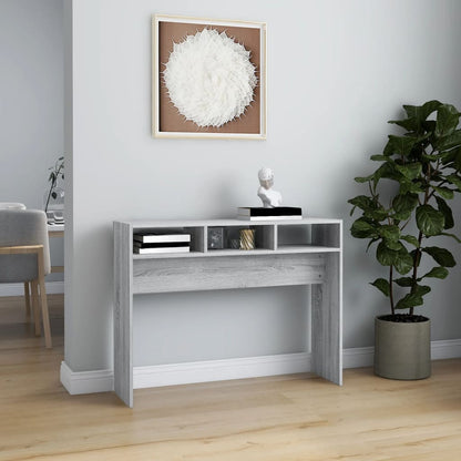 vidaXL Console Gris Sonoma 105x30x80 cm Bois d'ingénierie