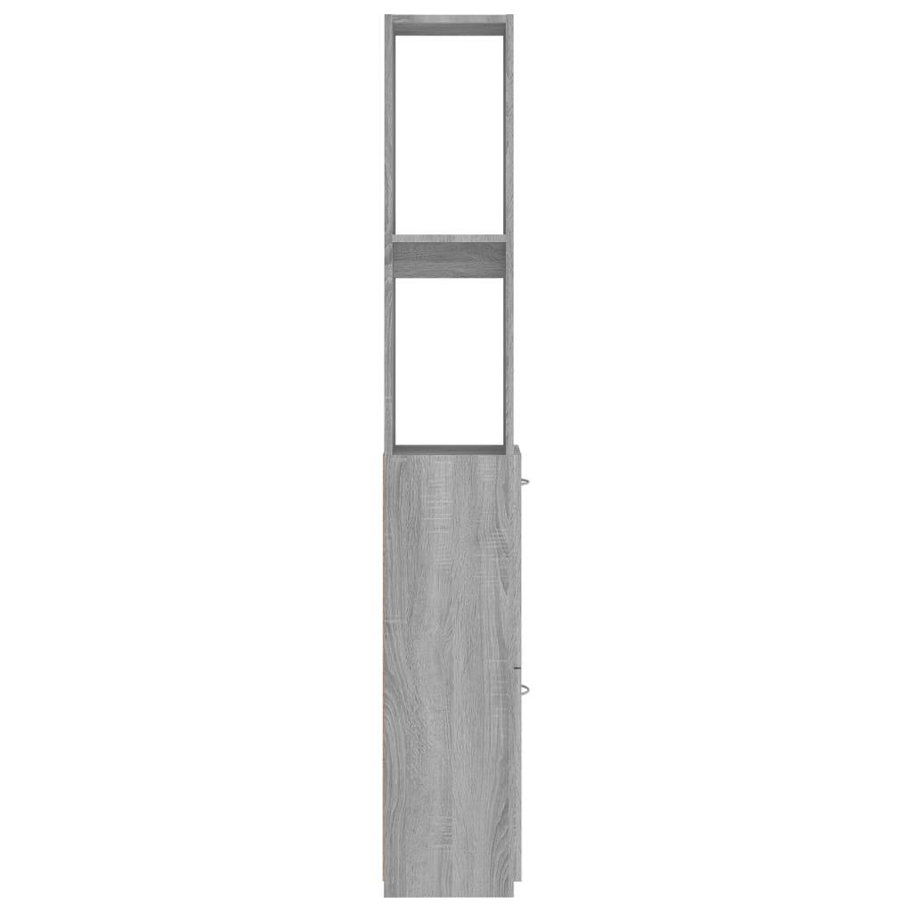 vidaXL Badschrank Grau Sonoma 25x26,5x170 cm Holzwerkstoff