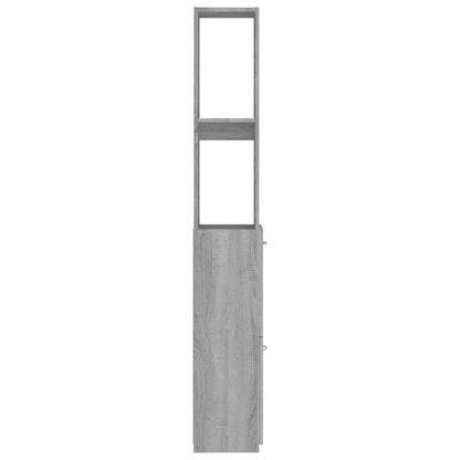 vidaXL Badschrank Grau Sonoma 25x26,5x170 cm Holzwerkstoff