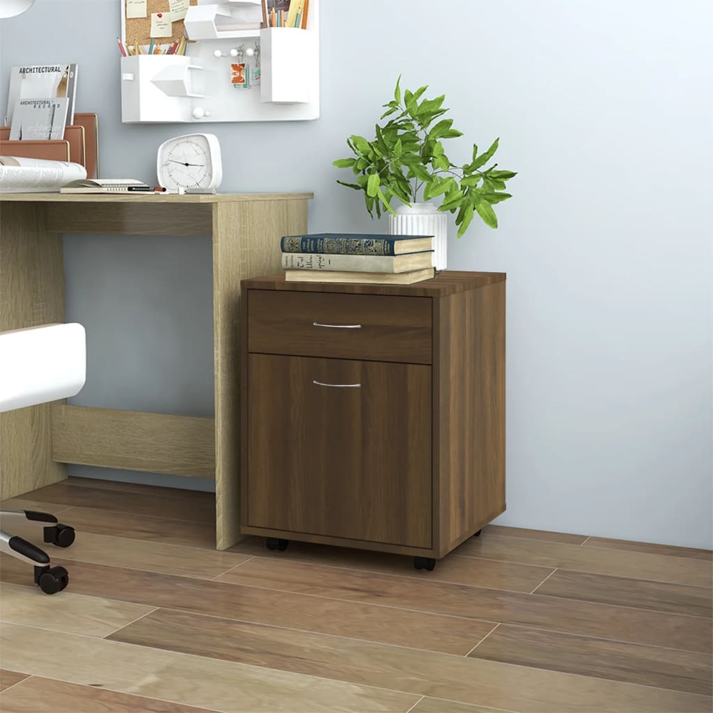 vidaXL Rollschrank Braun Eichen-Optik 45x38x54 cm Holzwerkstoff