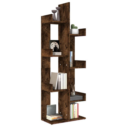 vidaXL Bücherschrank 48x25,5x140 cm Räuchereiche Holzwerkstoff