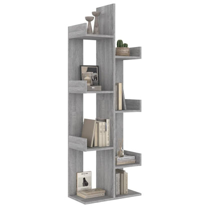vidaXL Bücherschrank 48x25,5x140 cm Grau Sonoma Holzwerkstoff
