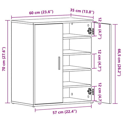 Schuhschrank Räuchereiche 60x35x70 cm Holzwerkstoff