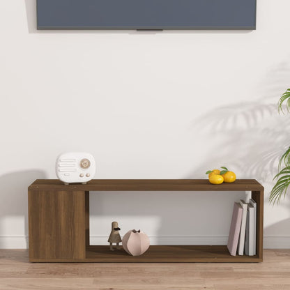 vidaXL Meuble TV marron aspect chêne 100x24x32 cm aggloméré