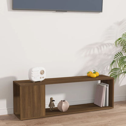 vidaXL Meuble TV marron aspect chêne 100x24x32 cm aggloméré