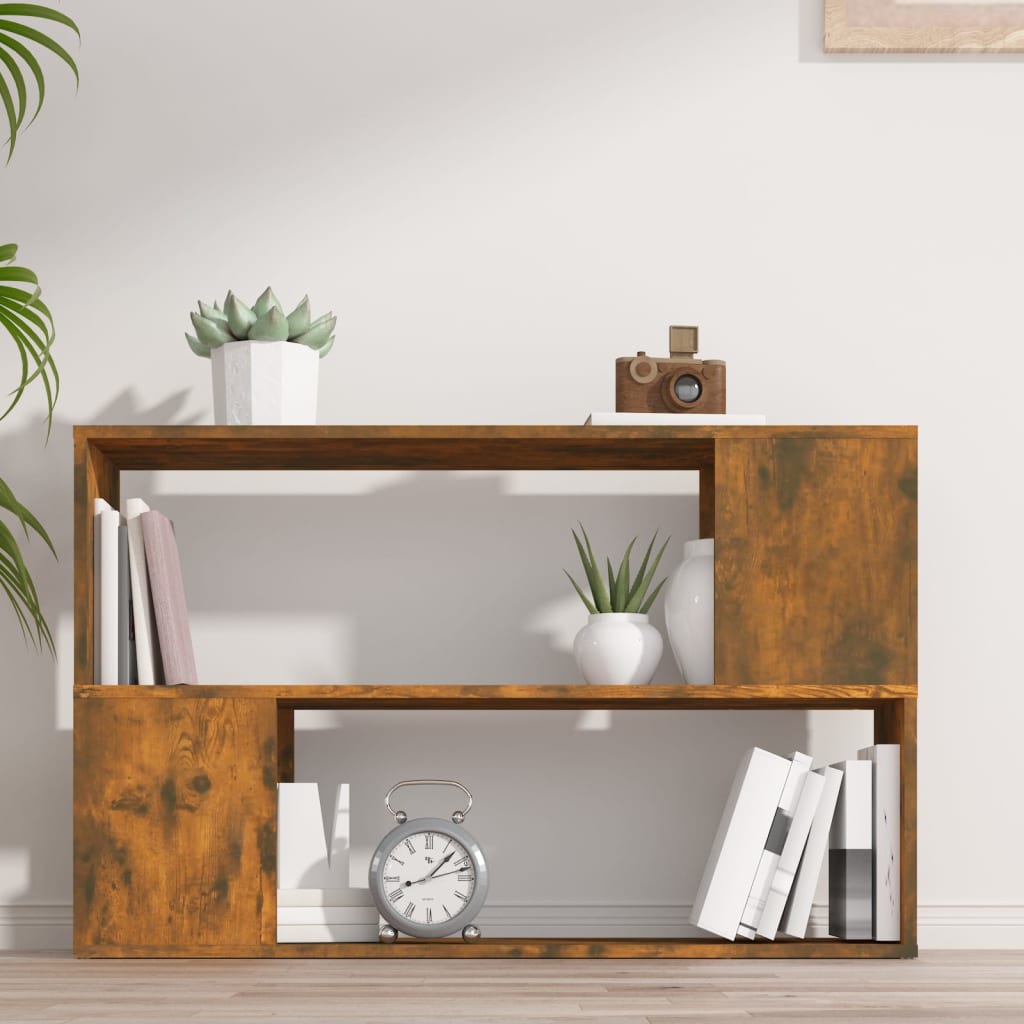 vidaXL Bibliothèque chêne fumé 100x24x63 cm Bois d'ingénierie