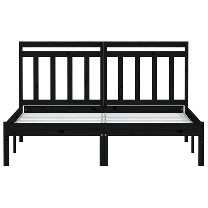 vidaXL Massivholzbett Schwarz 150x200 cm