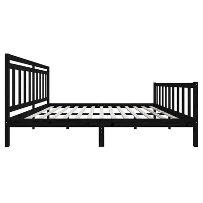vidaXL Lit en bois massif noir 180x200 cm