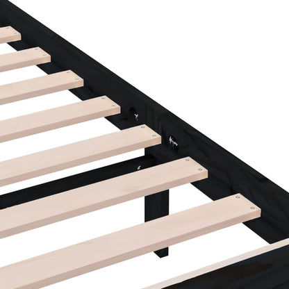 vidaXL Lit en bois massif noir 180x200 cm