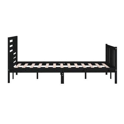 vidaXL Massivholzbett Schwarz 180x200 cm