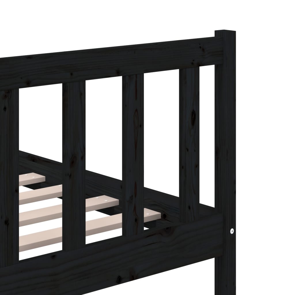 vidaXL Massivholzbett Schwarz 180x200 cm