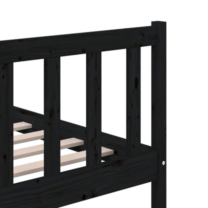 vidaXL Massivholzbett Schwarz 180x200 cm