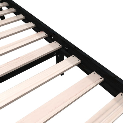 vidaXL Lit en bois massif Noir Pin 180x200 cm