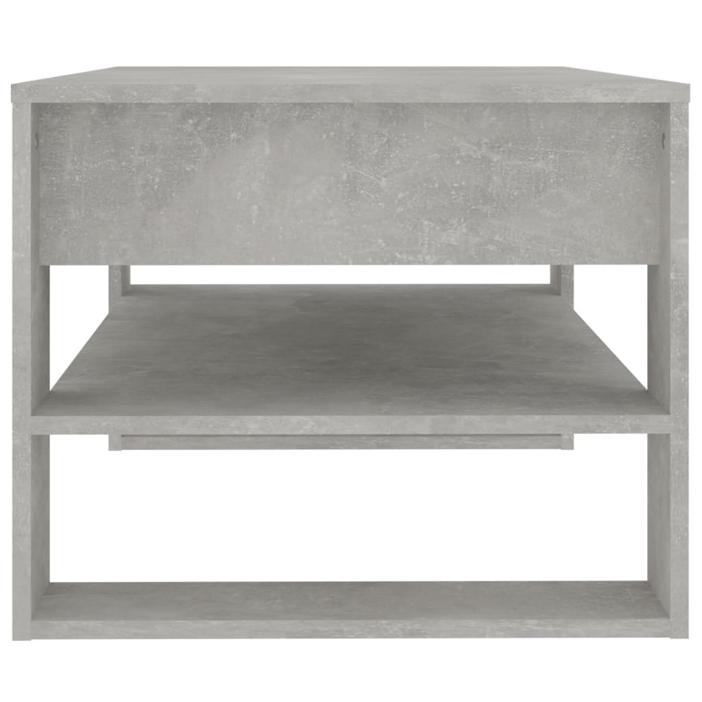 vidaXL Table basse gris béton 102x55x45 cm Aggloméré