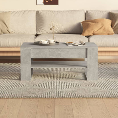 vidaXL Table basse gris béton 102x55x45 cm Aggloméré